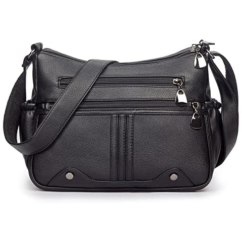 Women Soft PU Leather Shoulder Handbag Multi Pocket Crossbody Bag Ladies Medium Roomy Purses Fashion Tote Top Handle Satchel Cover