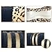 INEBIZ Luxury Leopard Print Fashionable Plush Car Steering Wheel Cover, Universal Fit, Keep Warm for Car SUV (Beige+Black)