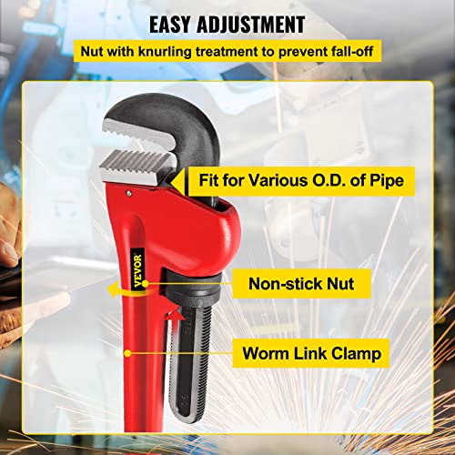 Mophorn Pipe Wrench, 60 Inch, Heavy Duty Cast Iron Straight Plumbing Wrench, Adjustable Plumber Tool For Sink Faucet Toilet Bowl Bathroom Kitchen Drainer Repair Installation #TOP4