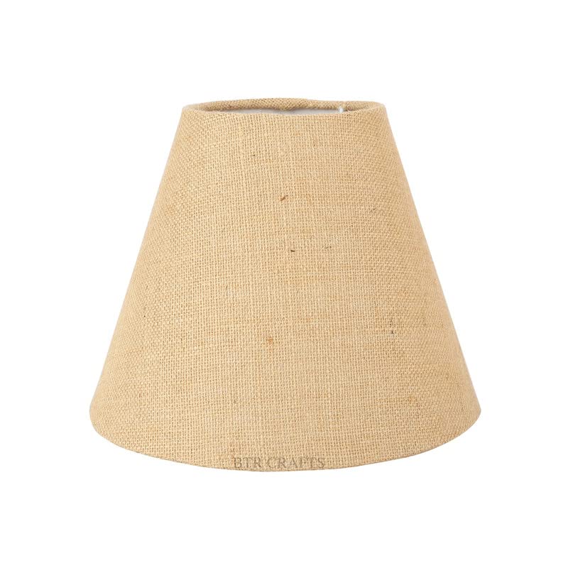 Image of Asian BTR Crafts 10 inch Inches, Small-Medium, Conical Lamp Shade, Cotton Fabric, Natural Jute Color