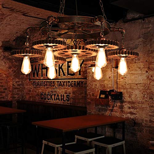 Lustre de plafond décoratif rétro avec 7 suspensions E27 réglables