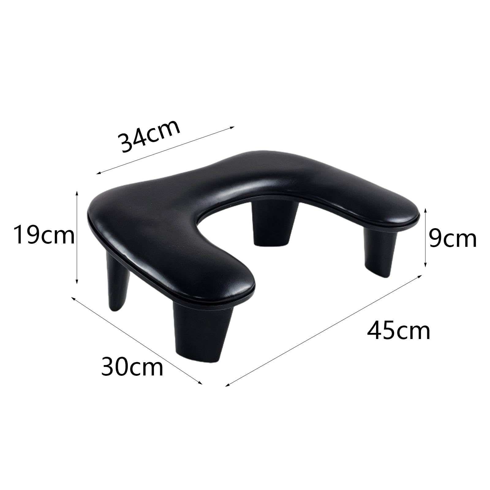 Nagelkissen U Form Maniküre Armauflage Handkissen PU Polster Stütze für Ergonomische Handunterstützung für Salon Zuhause Handpflege, Schwarz