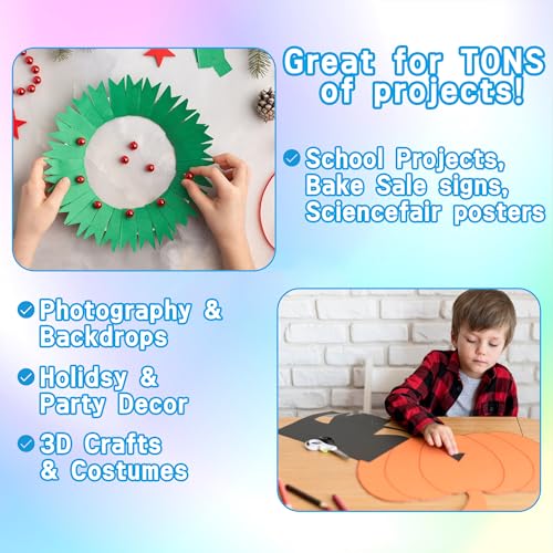 neon poster board 30 sheets-22x28-inch double-sided color cardstock paperideal for signscraftsprojects-10 assorted colors in bulk packthree of each color