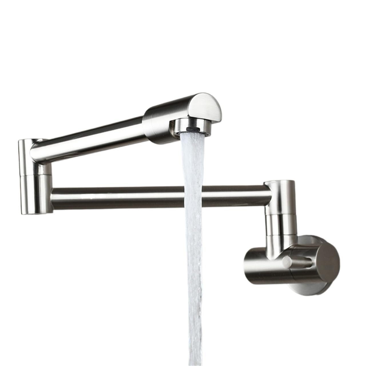 Zqfhsx Brushed Pot Filler High Arc Swing Arm Faucet Wall Mounted 360° Rotatable Copper Single Cold Water Tap For Kitchen Stove Sink(Brushed)