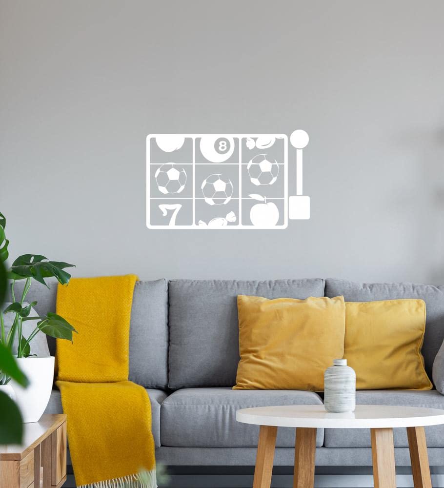 Adesivo da parete con motivo di calcio Einarmiger Bandit, bianco, 75 x 46 cm