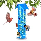 Kingsyard Metal Bird Feeders for Outdoors Hanging, 6-Ports...