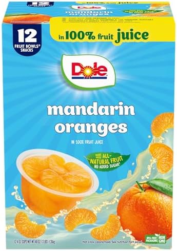 Dole Fruit Bowls Mandarin Oranges, 4oz, 12 Total Cups