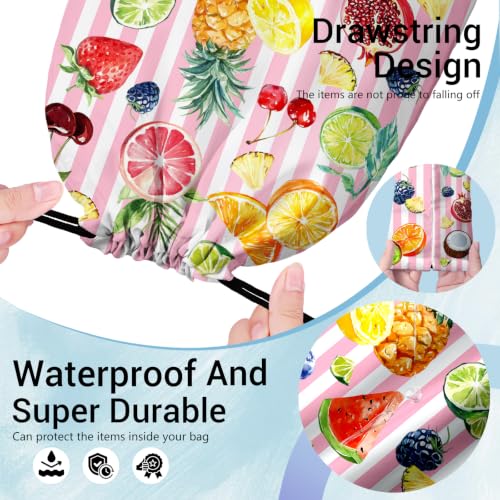 Image of Fruit Drawstring Bag Portable Storage Pouch for Cloth Shoes Party Fitness