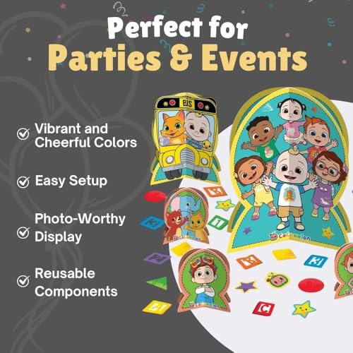 Image of Table Centerpiece Kit (27 Pc Set) - High-Quality & Sturdy, Perfect Party Essential For Themed Parties & Events, Cocomelon