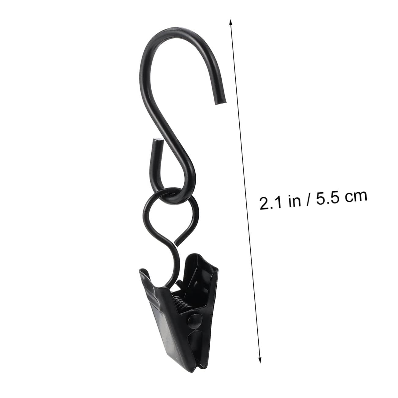 MUCKLILY 20Pcs Hook Clamps for Curtains Iron Clips for Photo Display Shower Curtains Easy to Install Black Clips for Home Bathroom Use