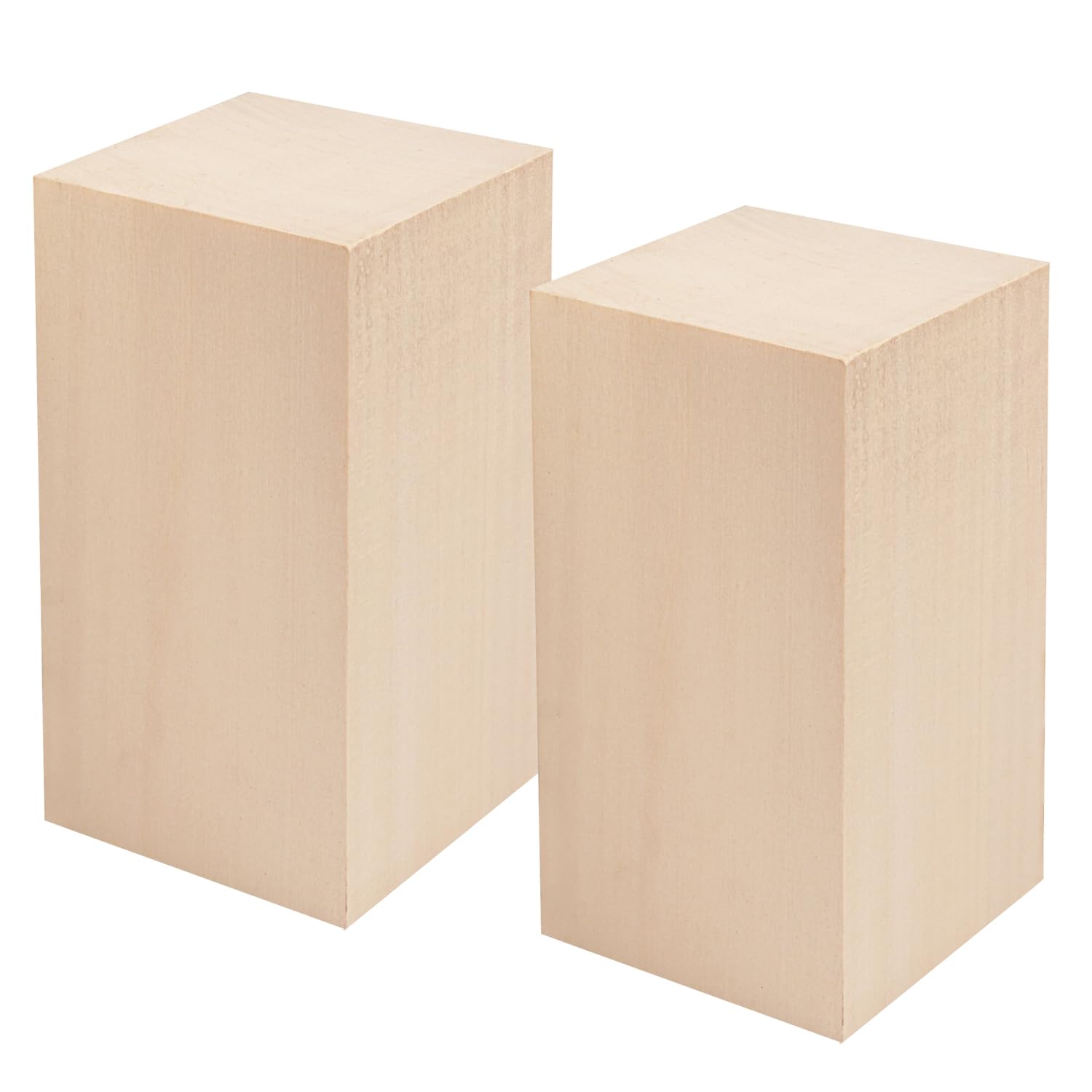 2-pak klocków do rzeźbienia z drewna lipowego, 15 x 8 cm, bloki z drewna lipowego dla początkujących i zaawansowanych rzeźbiarzy, idealne do projektów DIY i prezentów, miękkie i gładkie, łatwe