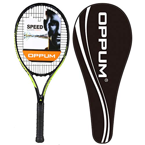 OPPUM Adult 27" Graphite 100% Full Carbon Pro Tennis Racket, 360 Super Light Speed â€‹â€‹Team Match Tennis Racquets, Professional Players Tennis Rackets.