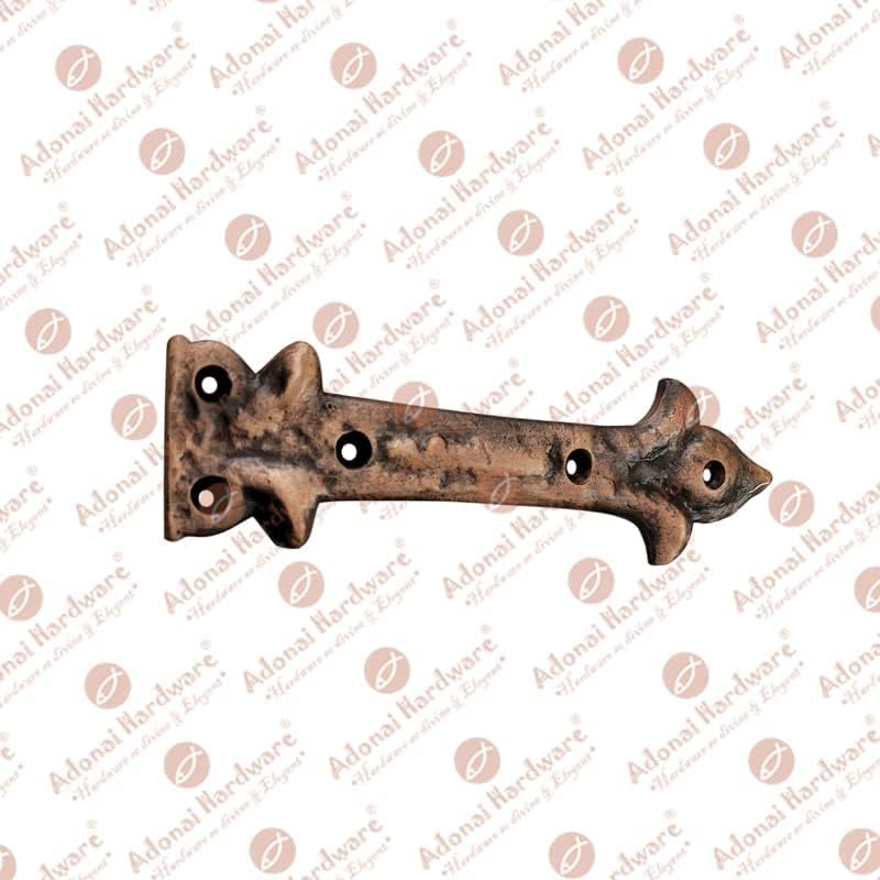 Image of Adonai Hardware inchAdonijah inch Antique Cast Iron Strap False or Faux or Dummy Hinge Front (6.5 inch x 4 Pack, Antique Copper) for Barn Doors, Gates, Cabinets, Wooden Box, Furniture, Chest, Trunks and Sheds