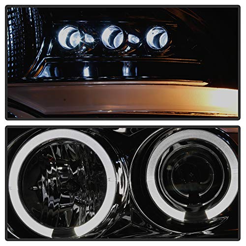 Image of ACANII - For 2004-2008 Ford F150 LED Dual Halo Ring Smoked Lens Projector Headlights Headlamps, Driver & Passenger Side