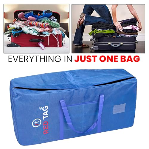Image of Storite Extra Large Moisture Proof 236 L Heavy Duty 1680 Denier Nylon Multi-Purpose Toys Storage Bag /Stationery Paper /Blankets /Clothes Storage Bag (Blue, 113x39.5x53 cm)