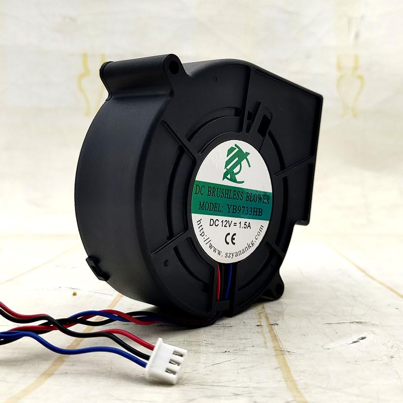 YB9733HB 9733 12V 1.5A 9CM 3-wire Speed Regulating Large Air Volume Turbo Blower Cooling Fan