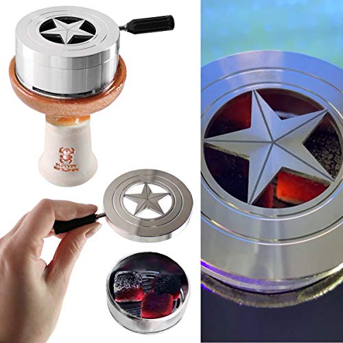 Kaya BigStar Set, Keramik Phunnel, Smokebox, Heat Management Zubehör für Wasserpfeifen (Orange) – Bild 6