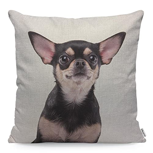 WONDERTIFY Housse de coussin réaliste pour homme et femme Motif chihuahua 45 x 45 cm Cover