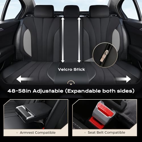 Image of Coverado Automotive Seat Cover Full Set, Front and Rear Seat Covers, Waterproof Car Seat Covers 5 Seats, Luxury Car Seat Protectors Universal Fit for Most Vehicles, SUV, Truck, Sedan