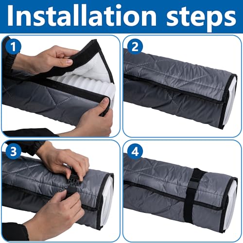 Image of Tlswshsy Quilting Air Conditioner Hose Cover, AC Insulated Hose Cover Wrap with 4 Adjustable Buckle Straps, Portable Air Conditioner Hoses Sleeve for 5''-5.9 inch Diameter Exhaust Duct Vent (Grey)