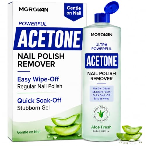 MOROVAN Acetone Nail Polish Remover 8 Oz Easy Polish Gel Removal
