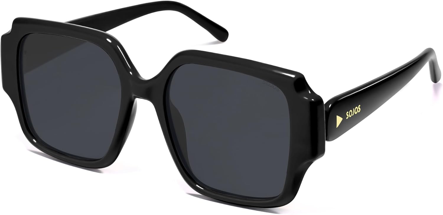 SOJOS Big Retro Square Polarized Sunglasses Womens Mens 70s 80s Vintage Oversized Sunnies SJ2359