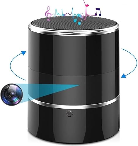 Cámara oculta WiFi con ángulo de visión de 240, cámara de niñera en altavoz Bluetooth 10804K con detección de movimiento y monitoreo remoto por