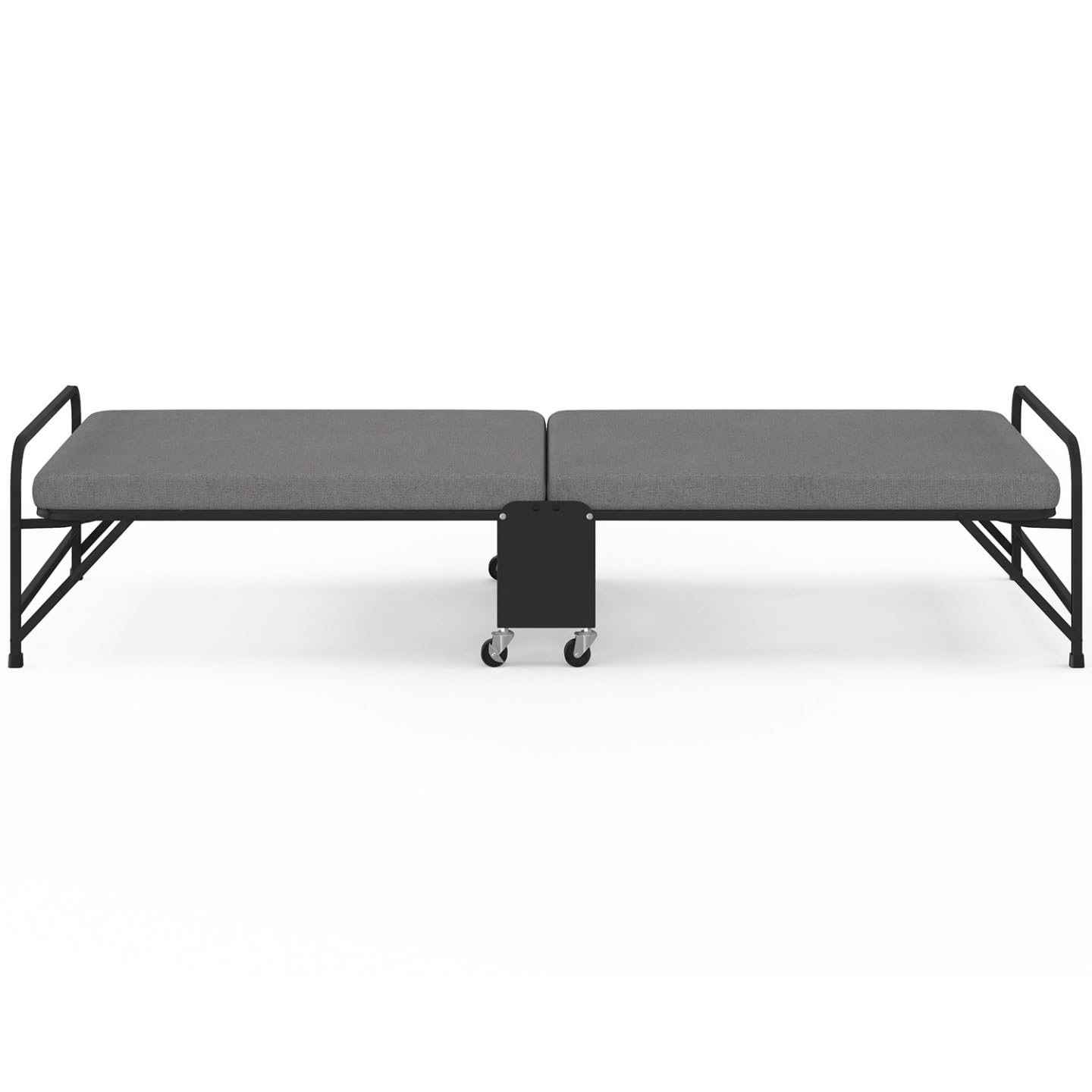 IDMarket - Lit d'appoint Pliant 1 Personne ZAK 70 x 190 cm Gris et Noir