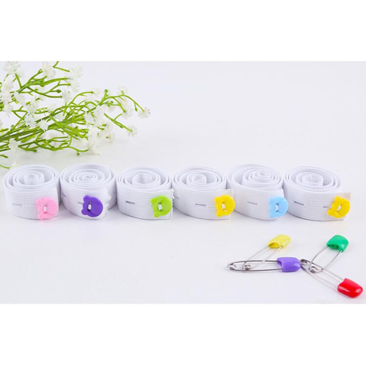 20pcs Pins Fastener Diaper Elastic Diaper Strips Boy Girl Fixing Belt Soft Fasteners Adjustable Random