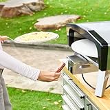 EROMMY Gas Pizzaofen mit automatischer Drehfunktion,500 Grad 20 Zoll (50,8 cm) tragbarer Pizzaofen gas outdoor mit klappbaren Beinen,Tragetasche,ausziehbarem Pizzastein, Gasofen für Camping, Hinterhof