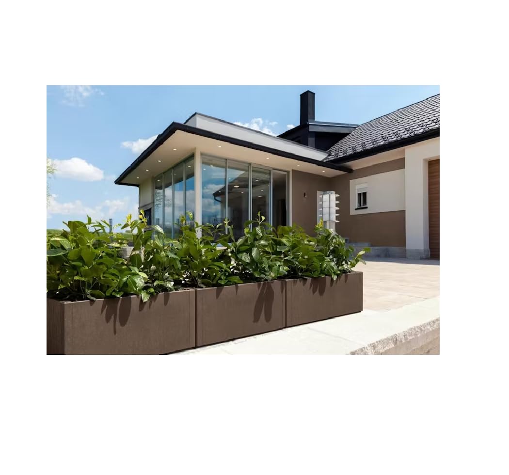 Fioriera da Esterno Tortora Vaso Rettangolare cm 80x35x36xh Arredo Giardino