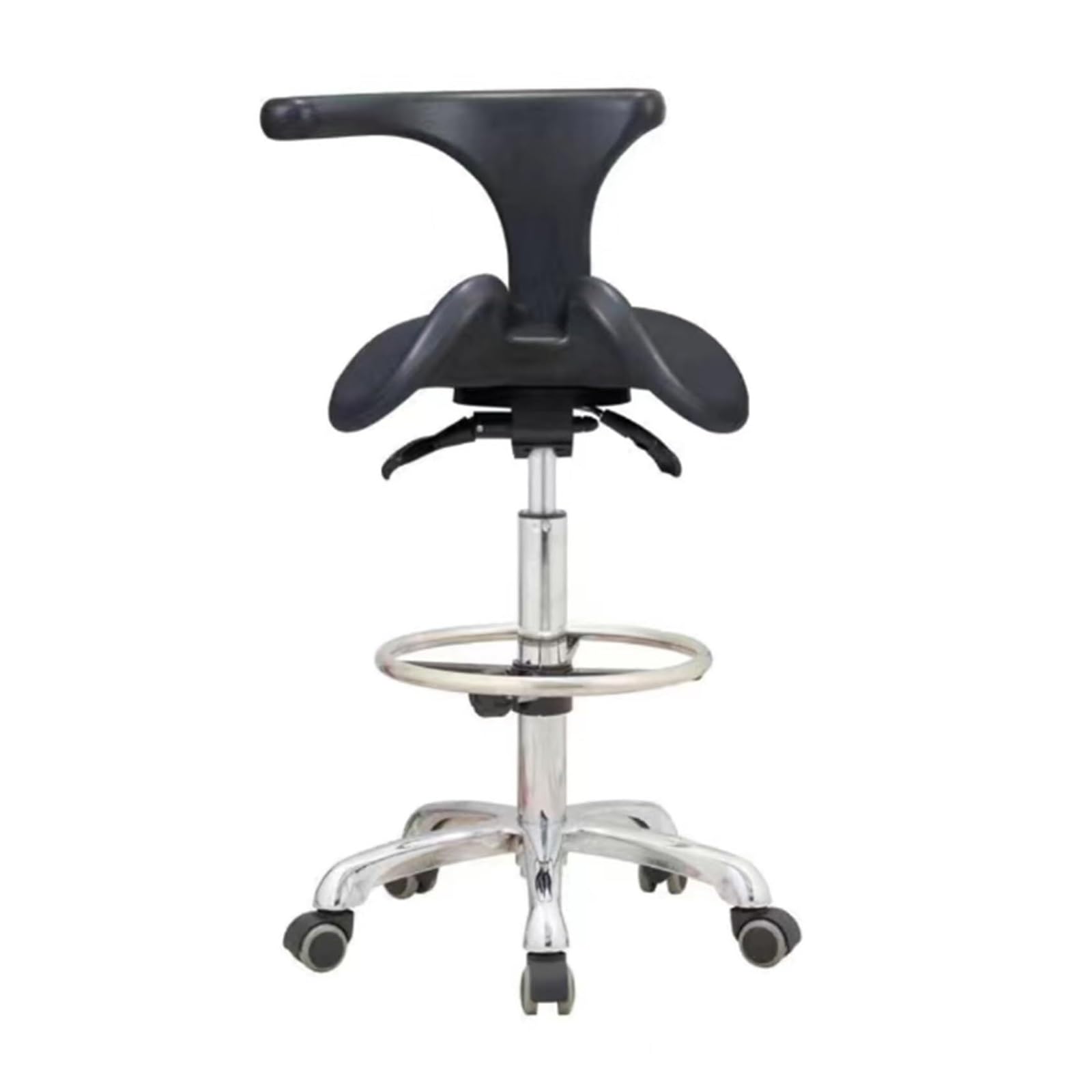 METTEOR Saddle Stool Dentist Stool with Back Support Ergonomic Saddle Chair Adjustable Salon Stool Dentist Chair Hydraulic Lifting (A7)