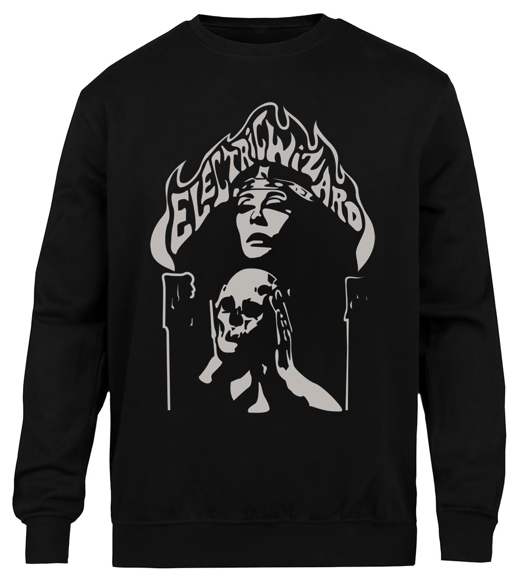 Electric Wizard Felpa Nera Unisex Girocollo Eco-Friendly