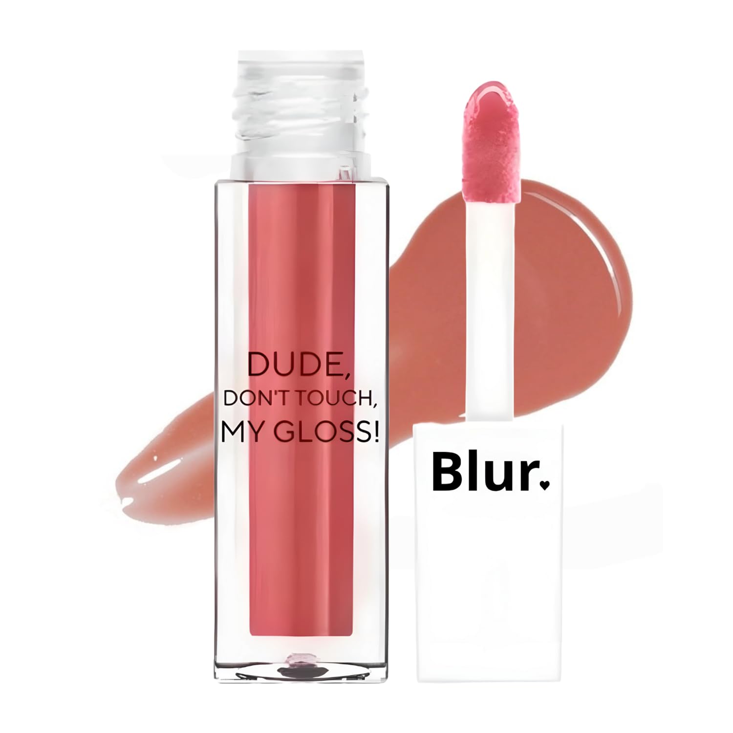 Blur India Dude, Don't Touch My Gloss | Glossy Lip Tint + Oil | Pigmented AF | Juicy, Non-Sticky, Moisturizing | Lip Gloss for Girls and Women |5ml | Peach