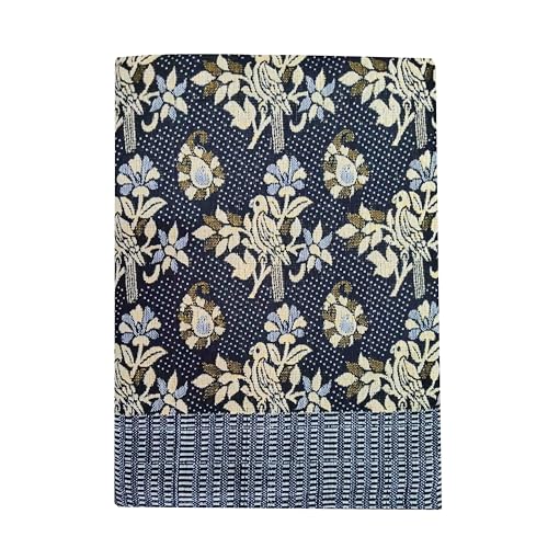 Image of LITO LINEN AND TOWEL 310 GSM Solapur Chaddar Single Size Cotton Reversible Blanket for All Season 60 inch x 90 inch (Blue, 60 inchx90 inch) | 310 GSM, Cotton, Reversible, All Season