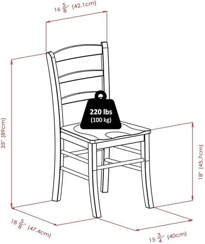 Miniatura 5 de Winsome Alamo Dining, 2 sillas, nogal