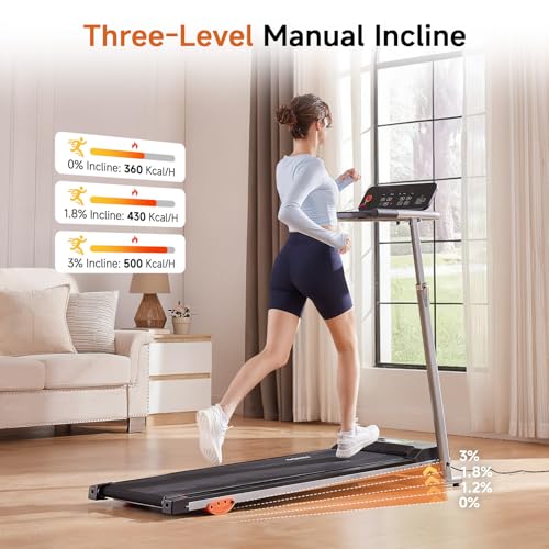 Image of HitGo Walking Pad for Home Office, 2026 Under Desk Treadmill with App, Remote, LED Display, Portable Small Design with Optional Incline or Foldable Handle