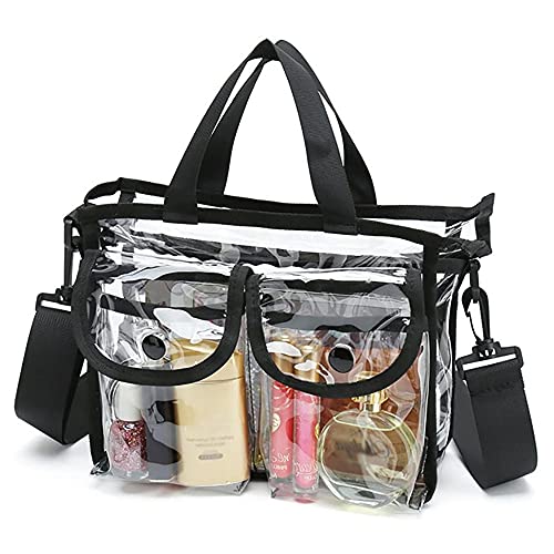Sac de plage transparent pour femme avec 3 poches extérieures, étanche en PVC transparent, sac de maquillage, sac de courses, pour homme et femme Cover
