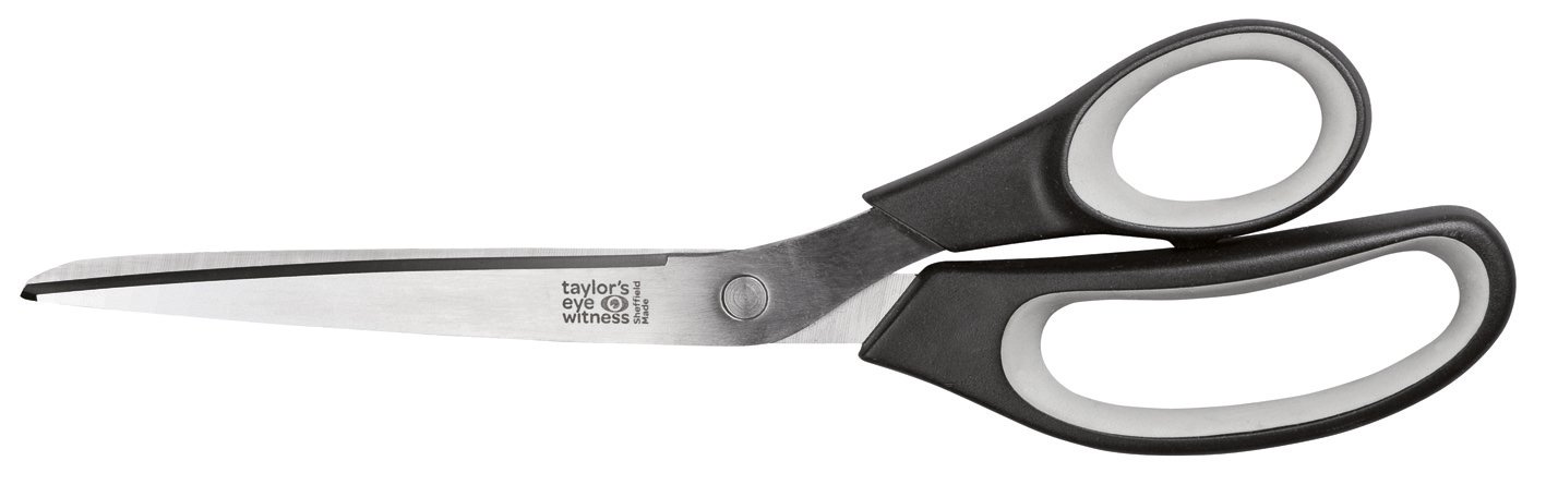 Taylors Eye Witness Black Professional Dressmaker Fabric Scissors/Shears - 25Cm/10" (12Cm Stainless Steel Blades) For Cutting Both Delicate And Heavy Duty Material/Cloth/Upholstery, For Tailors/Dressmakers/Seamstresses/Crafts.