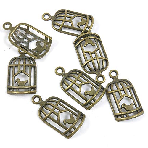 130 PCS Metal Antique Bronze Color Jewelry Making Supplies Charms