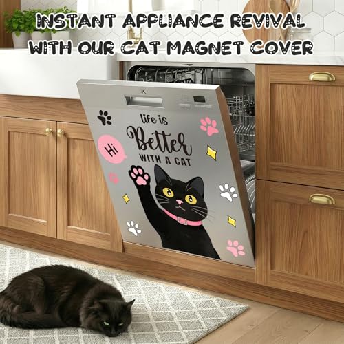 Imán decorativo para lavavajillas gato negro miniatura 4