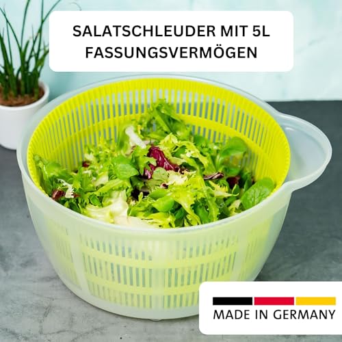 Foto von Westmark Salatschleuder, Fassungsvermögen: 5 Liter, ø 26 cm, Kunststoff, BPA-frei, Fortuna, 2432226A apfelgrün/transparent