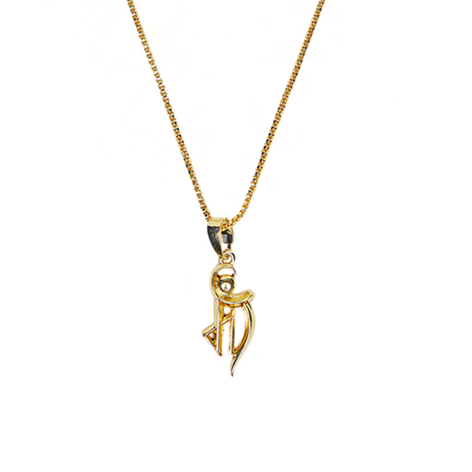 Dainty Gold Tone Moksha Pendant-image-27