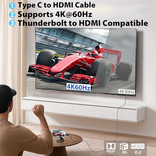 Image of Cyberguys! USB C to HDMI Cable, 4K 60Hz, 3 FT, 2-Pack