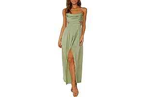 Women's Satin Cowl Neck Maxi Dress: Elegance Redefined
