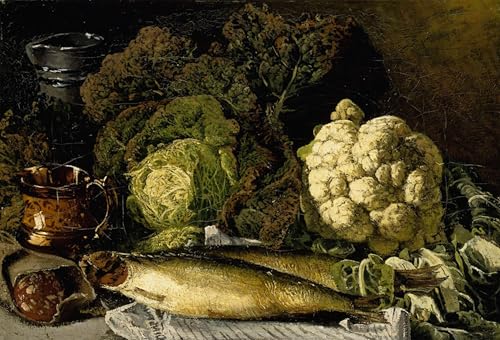 Art tableau Vihannes Ja Kala-asetelma Fanny Churberg image toile