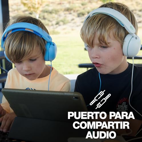 Miniatura 4 de Skullcandy Grom Cascos Over-Ear Con Cable Para Infantes, Limitación De Volumen, Puerto Para Compartir Audio, Micrófono, Compatibles Con Dispositivos Bluetooth Y Ordenadores - Blue