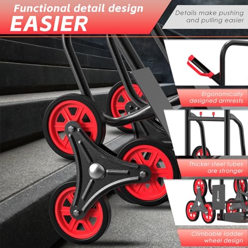 Teprovo RED Stair Climbing Hand Truck 440Lb,Heavy Duty Dolly Cart thumb #2