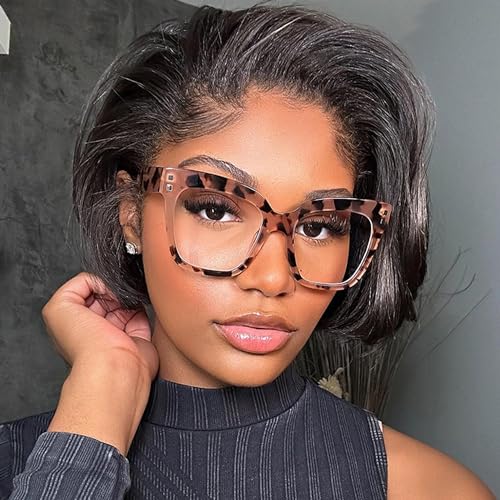 Image of Zeelool Cat Eye Eyeglasses Frame for Women Men Non-prescription Clear Lens ZWA953631-02 Pink-Tortoise