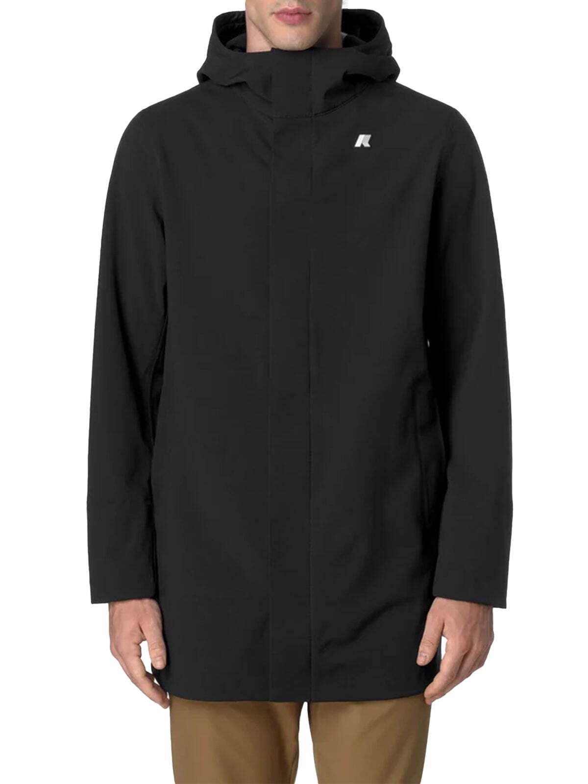 K-Way Giubbotto Lungo uomo, modello MARLYN BONDED realizzato in poliestere, dal Fit Regular, colore nero-blu scuro